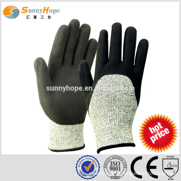 SUNNYHOPE HPPE guantes de trabajo resistentes al corte con espuma de nitrilo